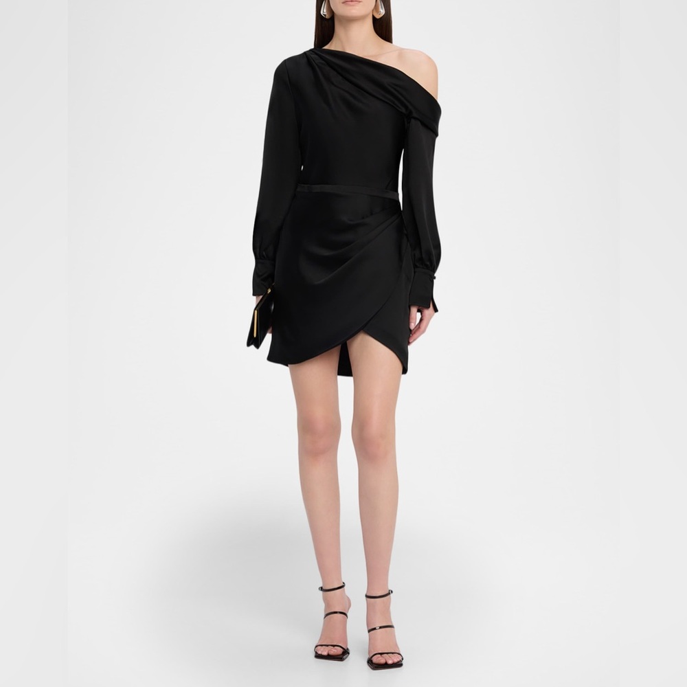 Jonathan Simkhai Black One-Shoulder Dress